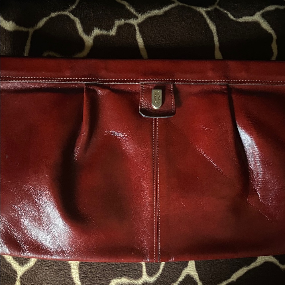 Vintage 70’s Philippe Burgundy Leather Clutch - Picture 11 of 14